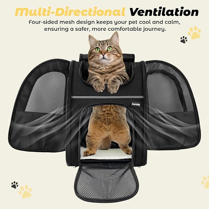 Zavothy Cat Backpack Carrier, Expandable Airline Approved Pet Backpack - Image 5