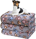 Dono 1 Pack 3 Dog Blankets for Small Dogs, Soft Fluffy Paw Print Pattern Fleece by Dono