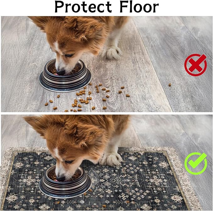 Pet Food Mats for Floor, Absorbent Dog Mat for Food and Water Dispenser Mat - Image 4