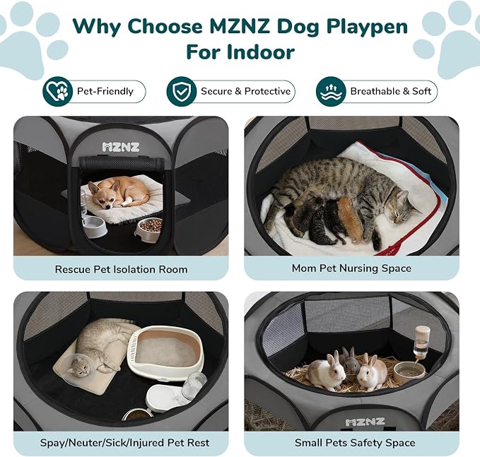 Dog Cat Playpen, Portable Puppy Pet Crate Indoor - Image 3