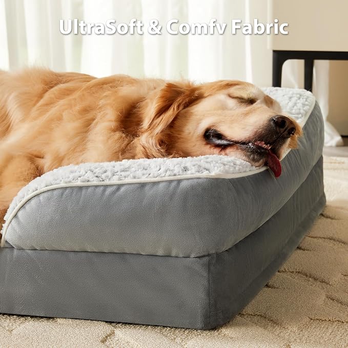 Orthopedic Dog Bed for Large Dogs, Egg Crate Foam Bed for Large Dogs, Equipped - Image 2