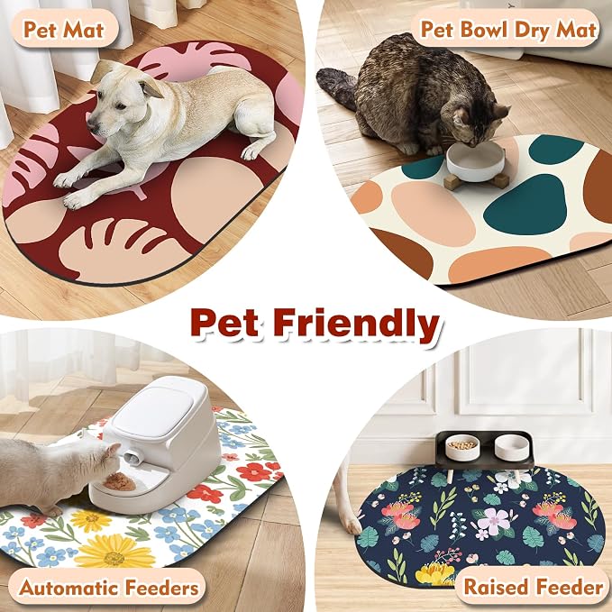 Pet Feeding Mat – 20''x12'' Absorbent Dog Food Mat, Pet Water Mats Protect Floor - Image 6