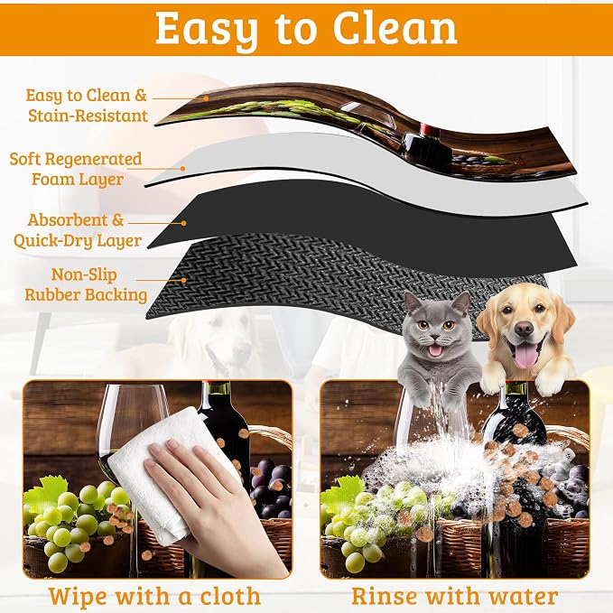 Pet Feeding Mat, Non-Slip Water Bowl Placemat, Pet Supplies 16" x 24" - Image 5