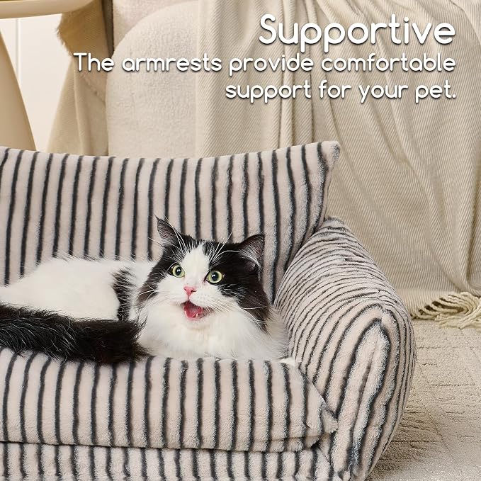 Hollypet Cat Bed Fluffy Plush Mutifuctional Double-Layer Soft Pet Couch - Image 4
