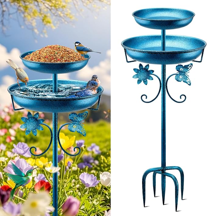 Daoeny Bird Bath for Outside, 42In Vintage Freestanding Birdbaths for Outdoors by Daoeny