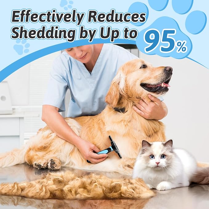 MIU COLOR Long Hair Pet Grooming Brush, Deshedding Tool - Image 3