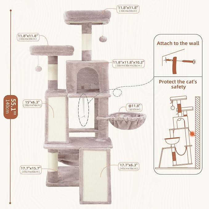 Multi-Level Cat Tree for Indoor Cats, Cat Tower - Image 7