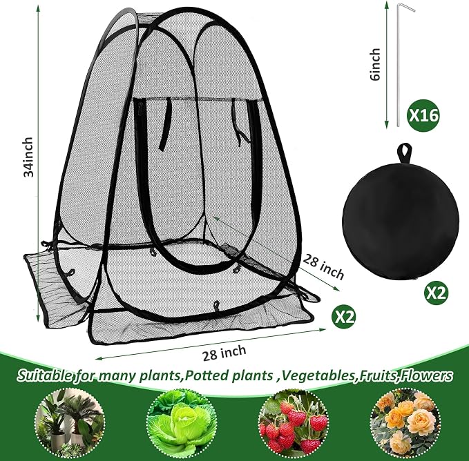 2pcs Pop Up Mesh Plant Protectors from Animals, Large Plant Netting Guard Cover - Image 3