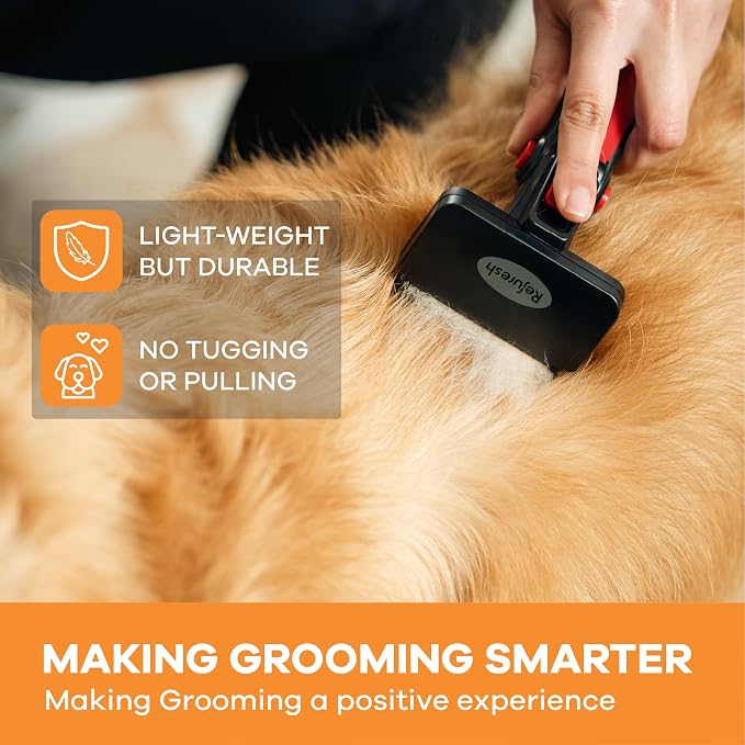 Deshedding Dog Brush for Long Hair – Gentle Deshedding Tool for Dogs & Cats – - Image 2