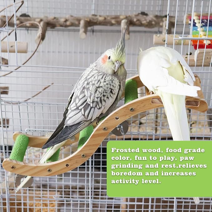 Bird Ladder Bridge, Wooden Pet Parrot Hamster Climbing Ladder Toys, Pet Bird - Image 4