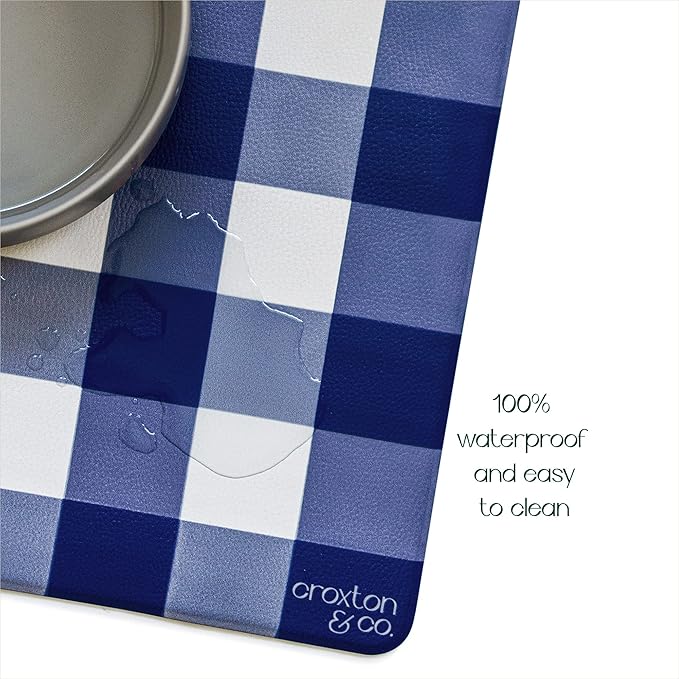 CROXTON & CO. Non-Slip Faux Leather Pet Feeding Mat - Image 4