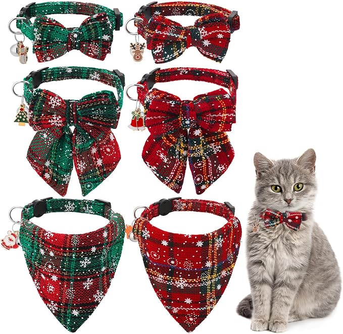 6 Pack Christmas Cat Collar by DragonflyDreams