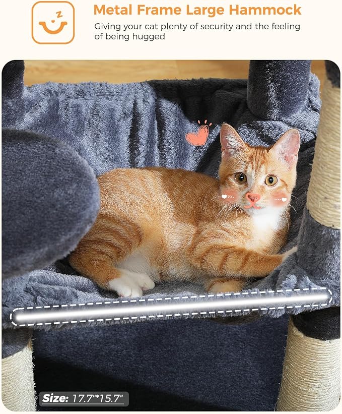 Cat Tree for Indoor Cats, 45.7" Multi-Level Cat Tower - Image 4