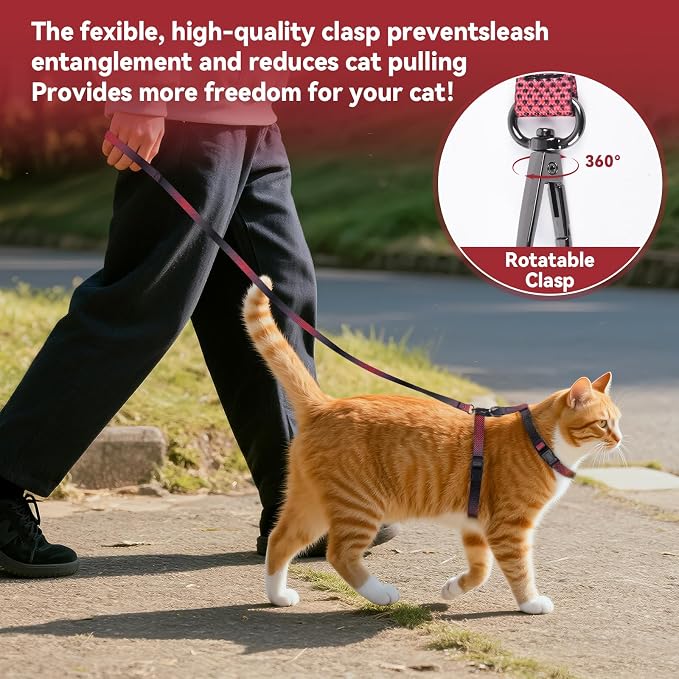 Cat Harness and Leash Set, 3-in-1 Escape Proof Adjustable, Comfortable Soft - Image 4