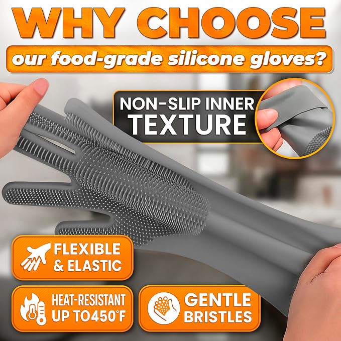 ALPENKOK Silicone Dish Gloves - Image 3