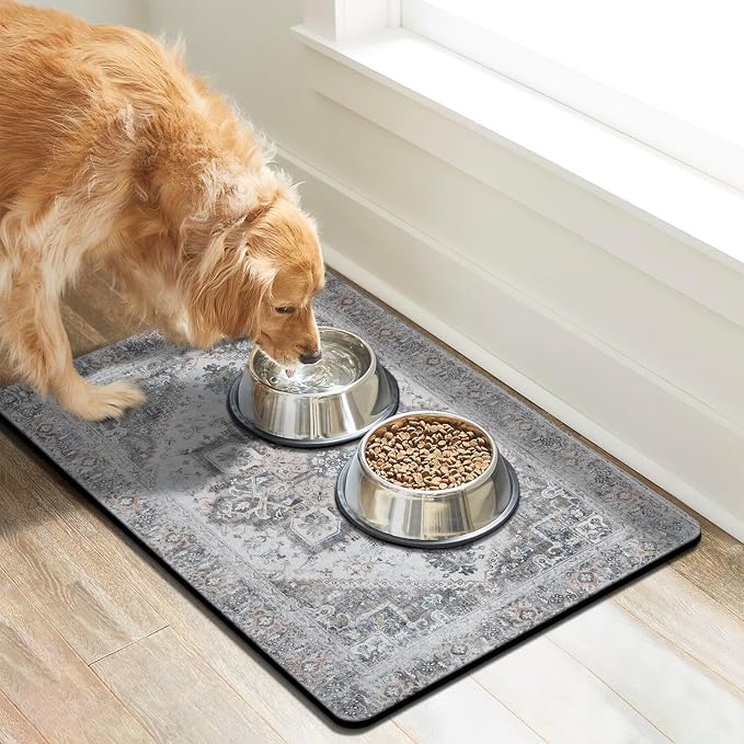 Dog Food Mats for Floors Absorbent, Pet Cat Food Mat - Image 2