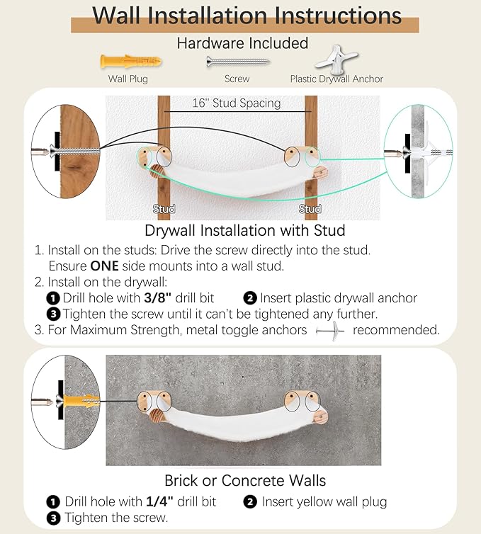 Cat Wall Hammock, Dual-Sided Cat Wall Bed - Image 9