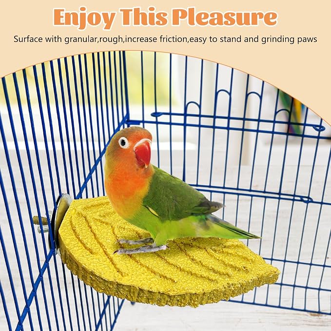3 Pcs Bird Perch Resin Bird Beak Grinding Stone Leaf Shape Perch Stand Foot - Image 7