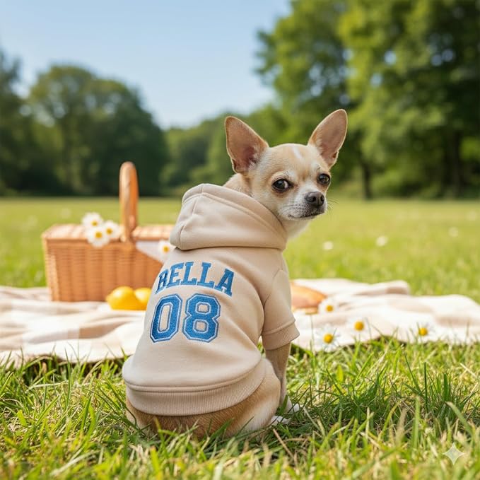 Personalized Name Dog Hoodie, Embroidered Puppy Sweater - Image 2