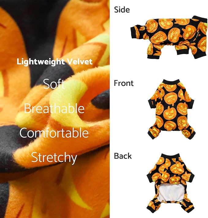 Fitwarm Halloween Pumpkin Dog Pajamas, Funny Dog Winter Clothes - Image 4
