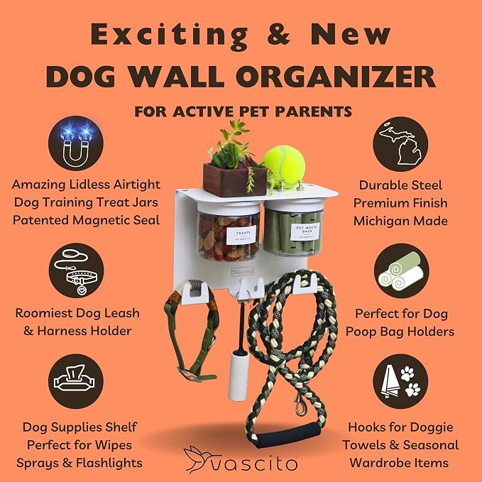 Dog Treat Holder For Wall Storage For Pets, Premium Pet Wall Organizer - Image 5