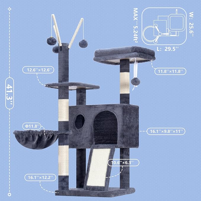Hey-brother Cat Tree Tower, Scratching Posts - Image 2