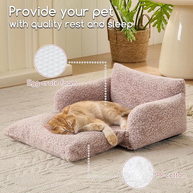 Hollypet Cat Bed Fluffy Plush Mutifuctional Double-Layer Soft Pet Couch - Image 5