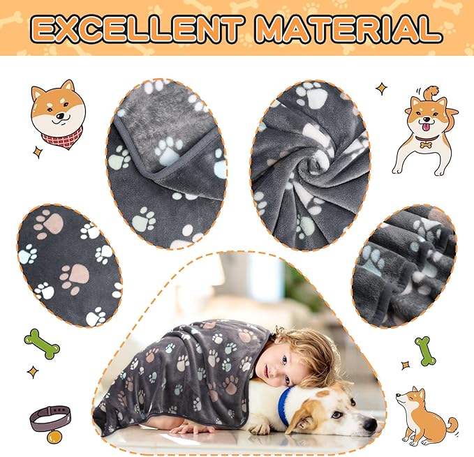Rezutan Dog Blanket for Large Dogs, Upgraded 3 Pack Dog Cat Flannel Blankets - Image 2