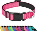 Reflective Dog Collar, Adjustable Soft Neoprene Padded Nylon Pet Collars by PWOD