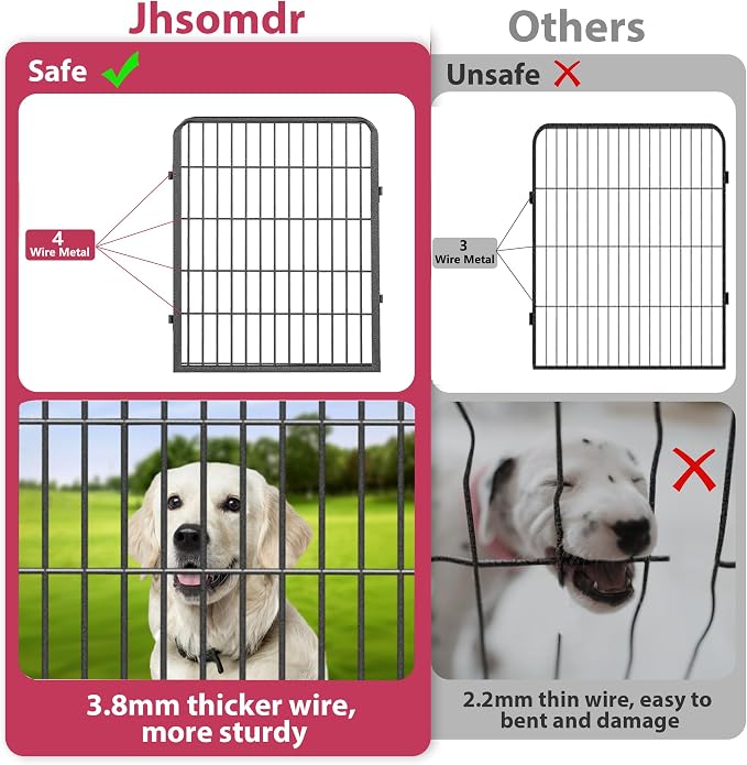 Dog Playpen, 32inch 10 Panels Outdoor Dog Fence Indoor Dog Pen Anti-Rust Pet - Image 4