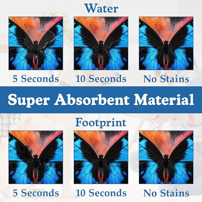 Blue Butterfly on Blooming Pet Feeding Mat–Christmas Stocking Quick Dry - Image 3