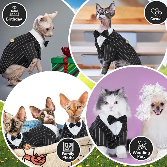 QBLEEV Cat Tuxedo Suit, Sphynx Cat Suit - Image 7