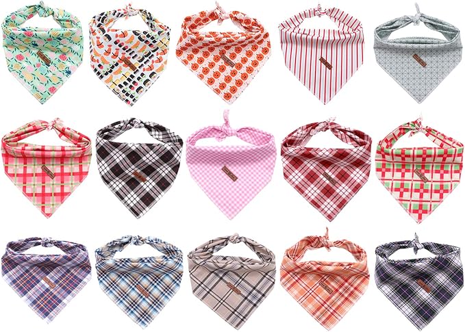 Lionet Paws Christmas Dog Bandana Washable Cotton Handkerchief Scarf Triangle - Image 7