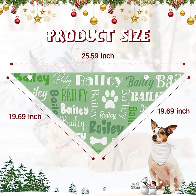 Personalized Dog Bandanas Custom Neckwear Name Button Anti-loosening Dog Scarf - Image 7
