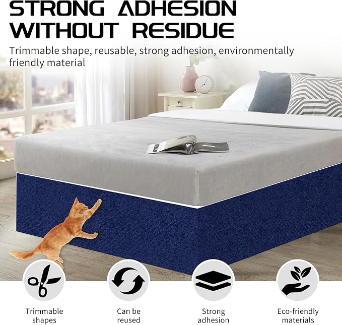 2 Pcs Total 78.8"x15.8" Cat Scratch Mat, Cat Scratch Couch Furniture Protector - Image 5