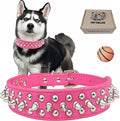 TEEMERRYCA Adjustable PU Leather Spiked Studded Dog Collars by TEEMERRYCA