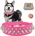 TEEMERRYCA Adjustable PU Leather Spiked Studded Dog Collars by TEEMERRYCA