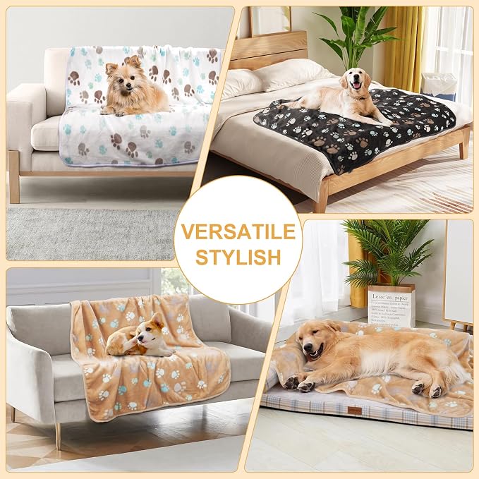 Dog Blankets for Large Dogs, Upgraded Pet Cat Flannel Blankets Washable - Image 4