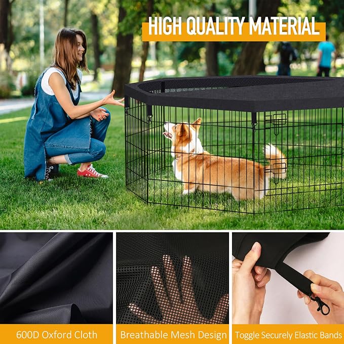 Dog Pen Pet Playpen Dog Fence Pad Indoor Foldable Metal Wire Exercise Puppy - Image 5