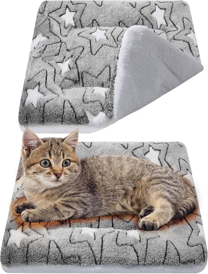 VitalCozy 2 Pack Self Warming Cat Mat Self Heating Pad Bed Reversible Machine by VitalCozy