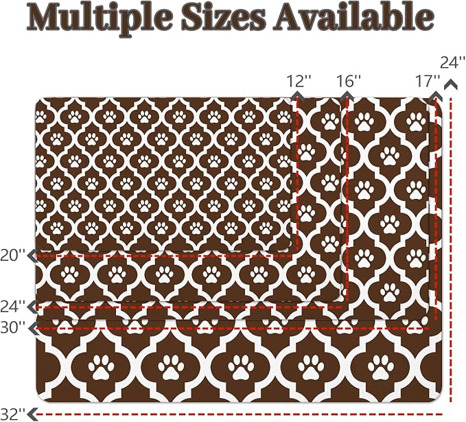 Dog Food Mat 16X24 Inch Pet Feeding Absorbent Mats - Image 4