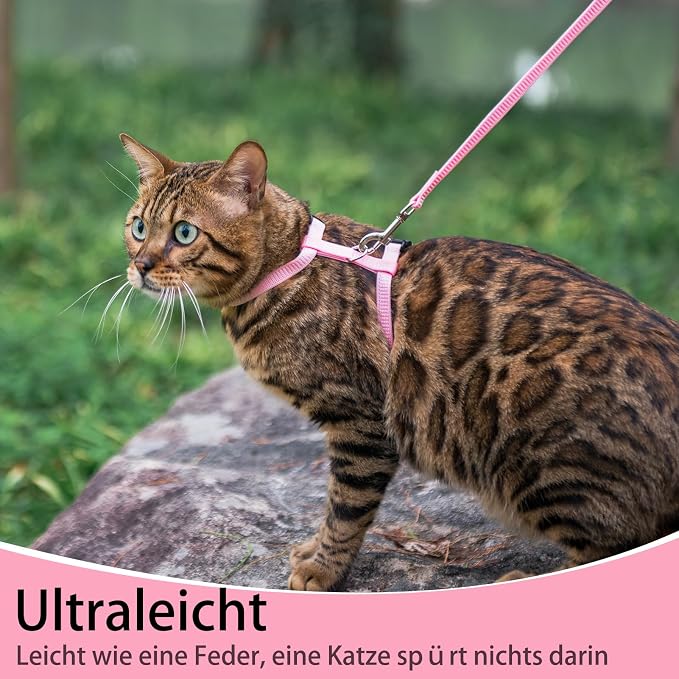 PUPTECK Adjustable Cat Harness and Leash Set Escape Proof Kitten Strap Collar - Image 4