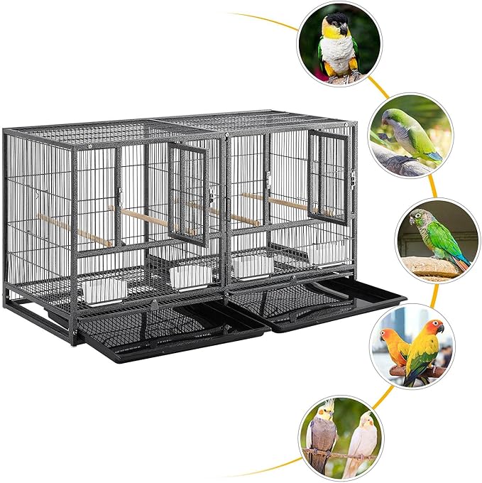 Yaheetech Stackable Bird Cage Divided Breeder Breeding Parakeet Bird Cage - Image 3