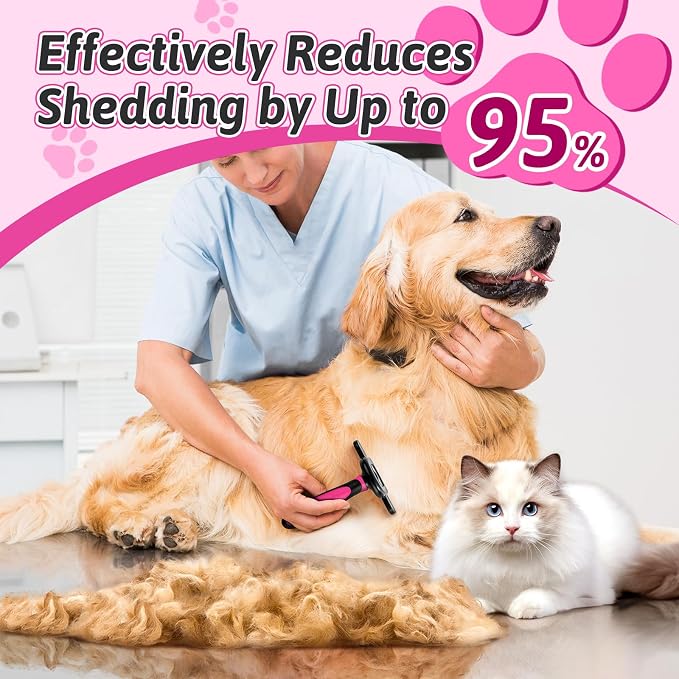 MIU COLOR Long Hair Pet Grooming Brush, Deshedding Tool - Image 3
