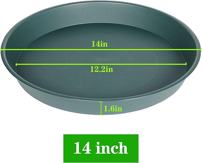 4 Pack of 14 inch Plant Saucer, Heavy Duty Round Plant Trays - Image 2