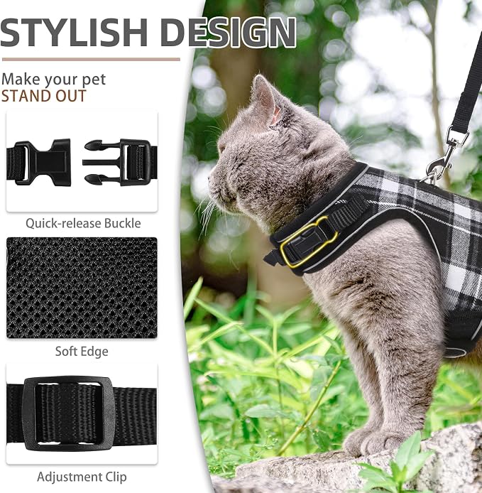 PUPTECK Soft Mesh Cat Vest Harness and Leash Set Puppy Padded Pet Harnesses - Image 3