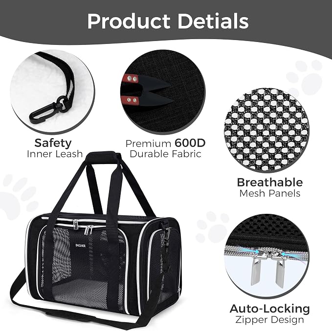 BAGLHER Pet Travel Carrier, Cat Carriers Dog Carrier - Image 3
