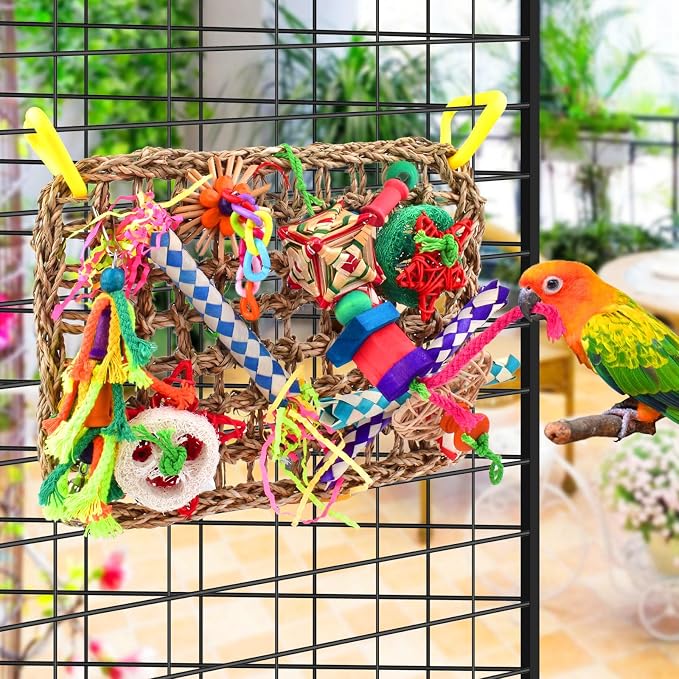 KATUMO Bird Toys, Bird Foraging Wall Toy, Edible Seagrass Woven Climbing - Image 7
