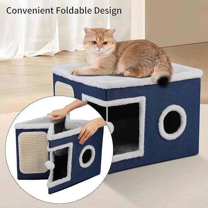 Shikha Cat Beds for Indoor Cats, Large Cat Cave - Image 5