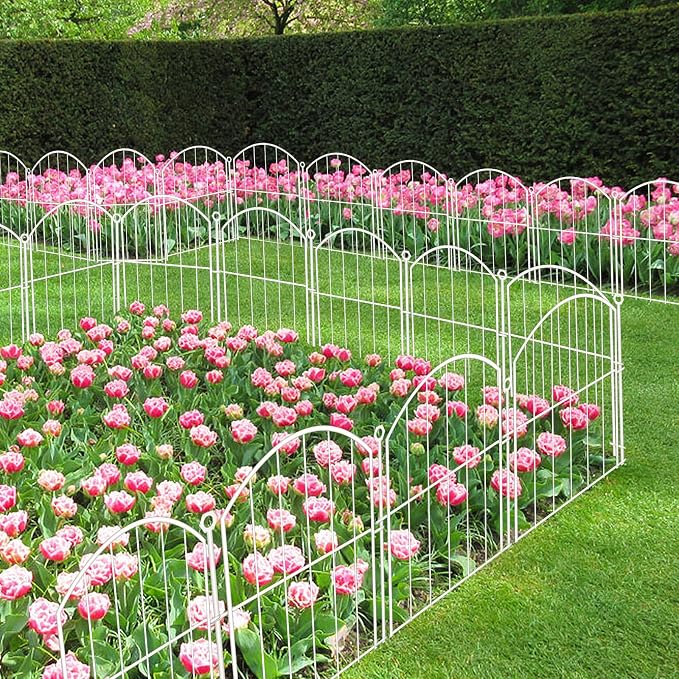 Decorative Garden Fence 17in x30ft, 30 Pack Rustproof Metal No Dig Fence Animal - Image 6